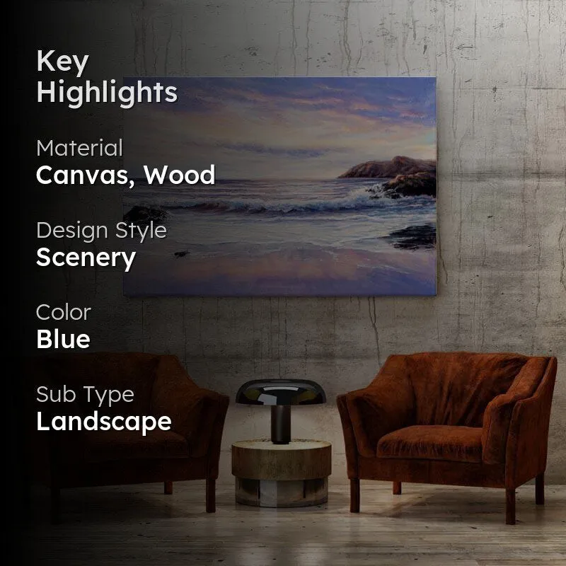 Tranquil Ocean Sunset Canvas Wall Painting media 2