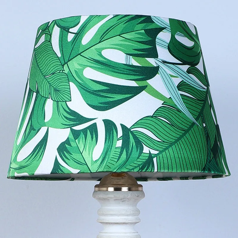 Kaizen Coil Printed Mango Wood Table Lamp - Green,White media 4