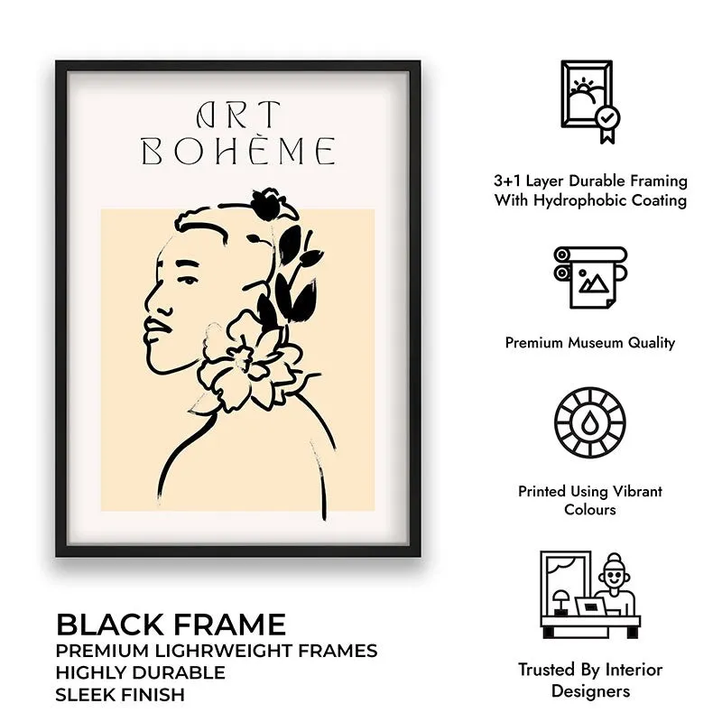 Serene Florals Canvas Wall Painting With Black Frame media 8