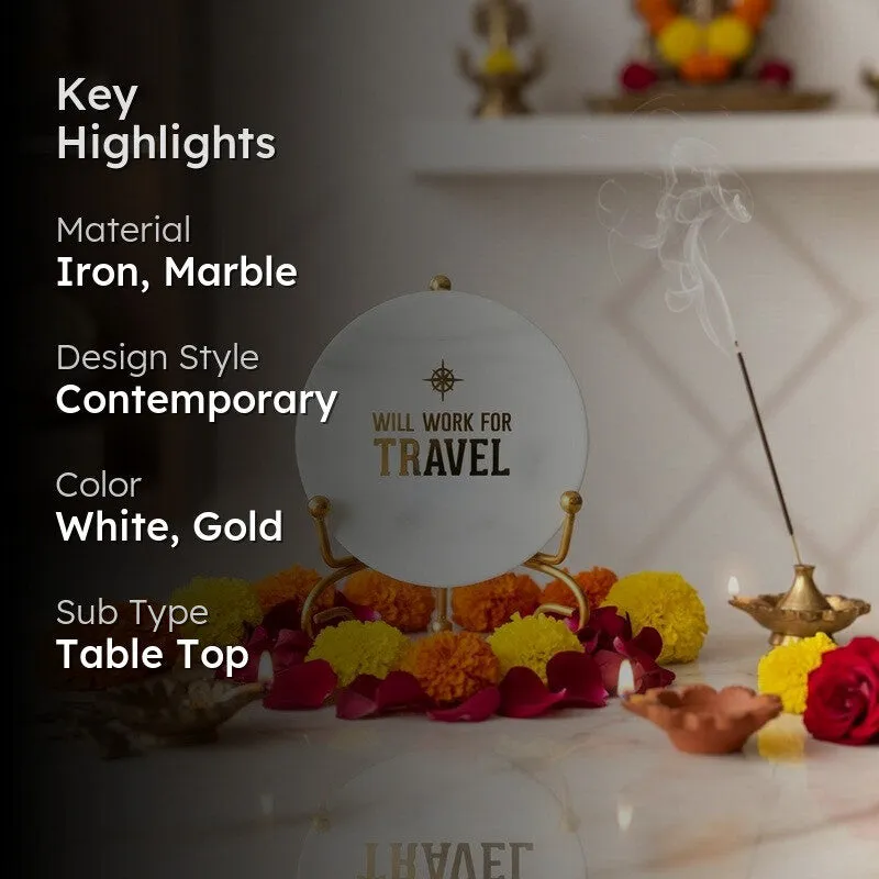 Voyage Muse Marble Showpiece With Stand - White media 2
