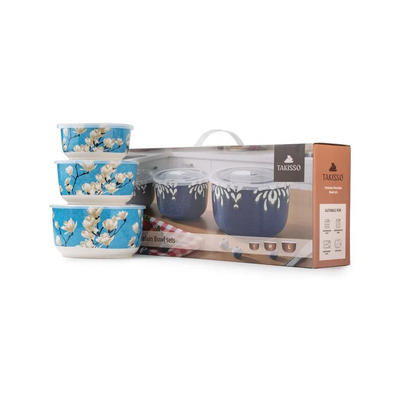 UrbanDine Porcelain Serving Bowls With Lid(1000 mL/600 mL/325 mL) - Set of Three - 7