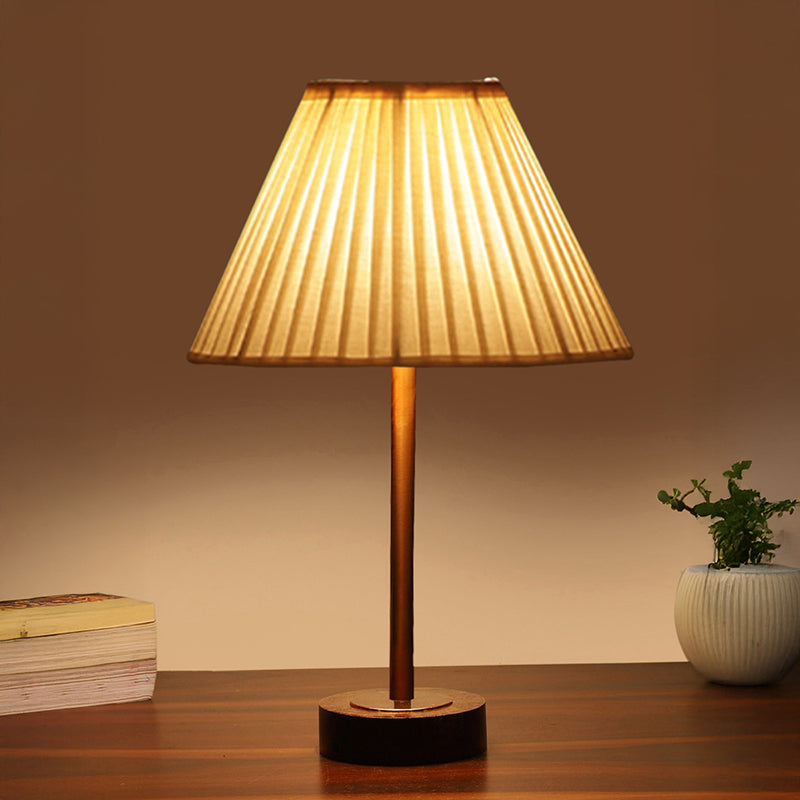 Pleatra Rodin Wooden Table Lamp - White,Brown