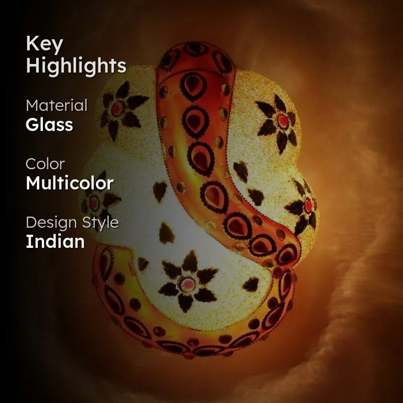 Ganesha Glass Wall Lamp media 2