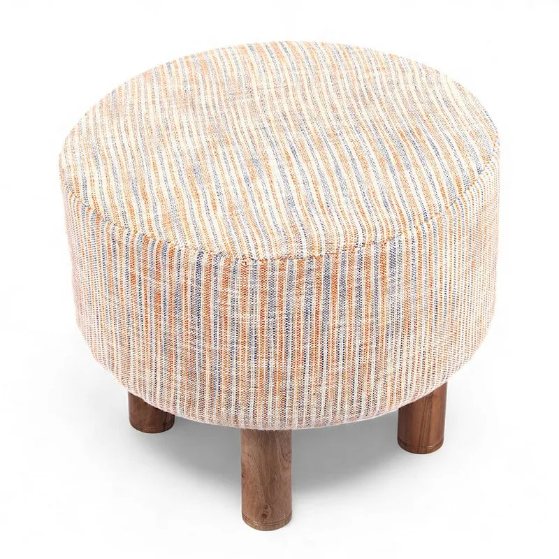 Nverix Acacia Wooden Ottomans (Beige) - Set Of Two media 3