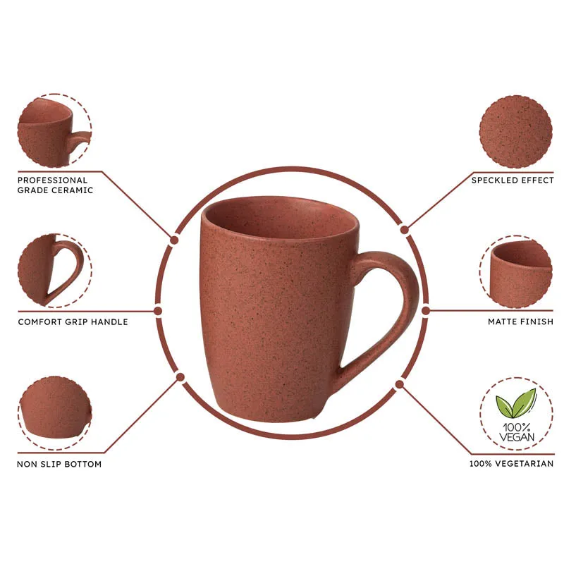 Sip & Style Ceramic Coffee Mug (Pastel Red/300 mL Each) - Set Of Two media 5