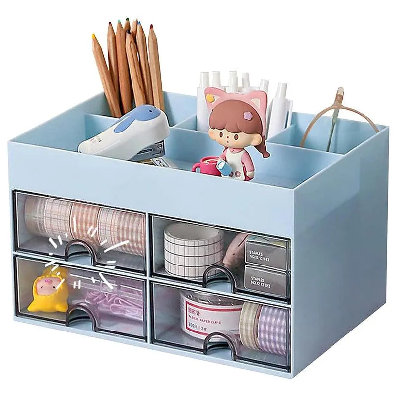 Cubby Buddy Plastic Stationery Organiser - Blue media 3