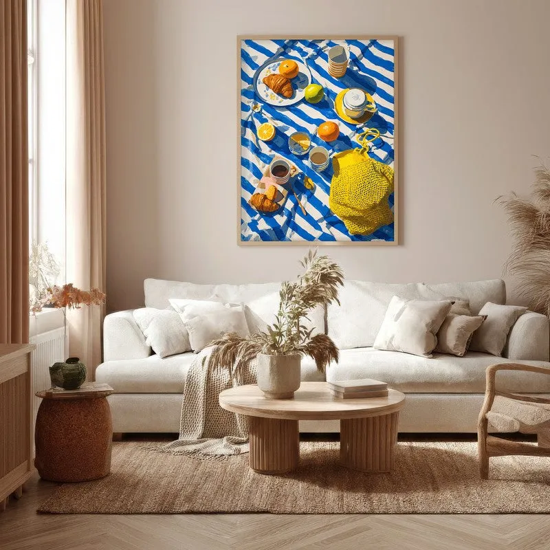 Picnic Palette Canvas Wall Painting - Brown Frame media 5