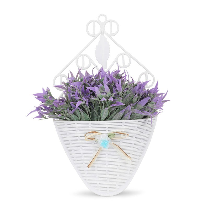 Vistara Artificial Flower With Wall Pot(Purple) - Set Of Two media 3