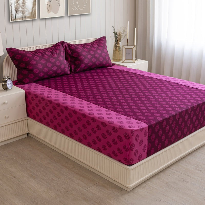 Swayam Rajastha Cotton Bedsheet (Pink) - 180 TC media 3