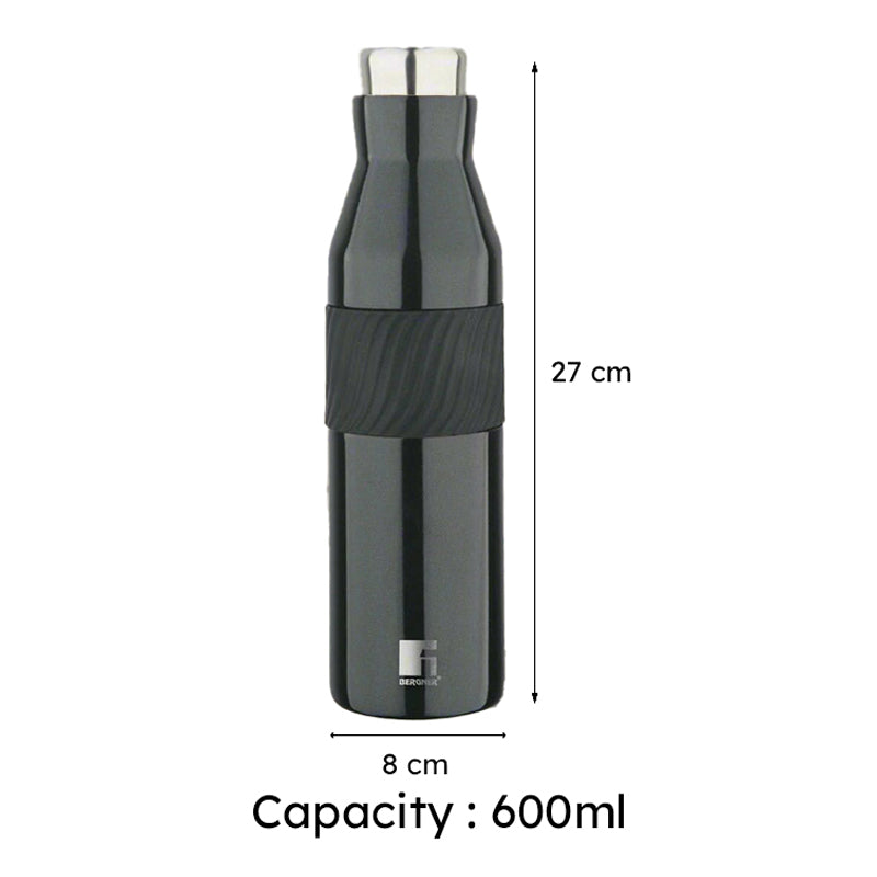 Bergner Walking Grip And Go Thermosteel Hot And Cold Flask (Black) - 600 mL media 6