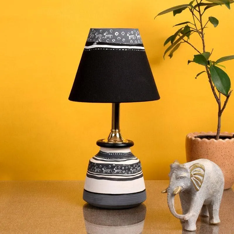 Abdel Terracotta Table Lamp - Black,White media 3