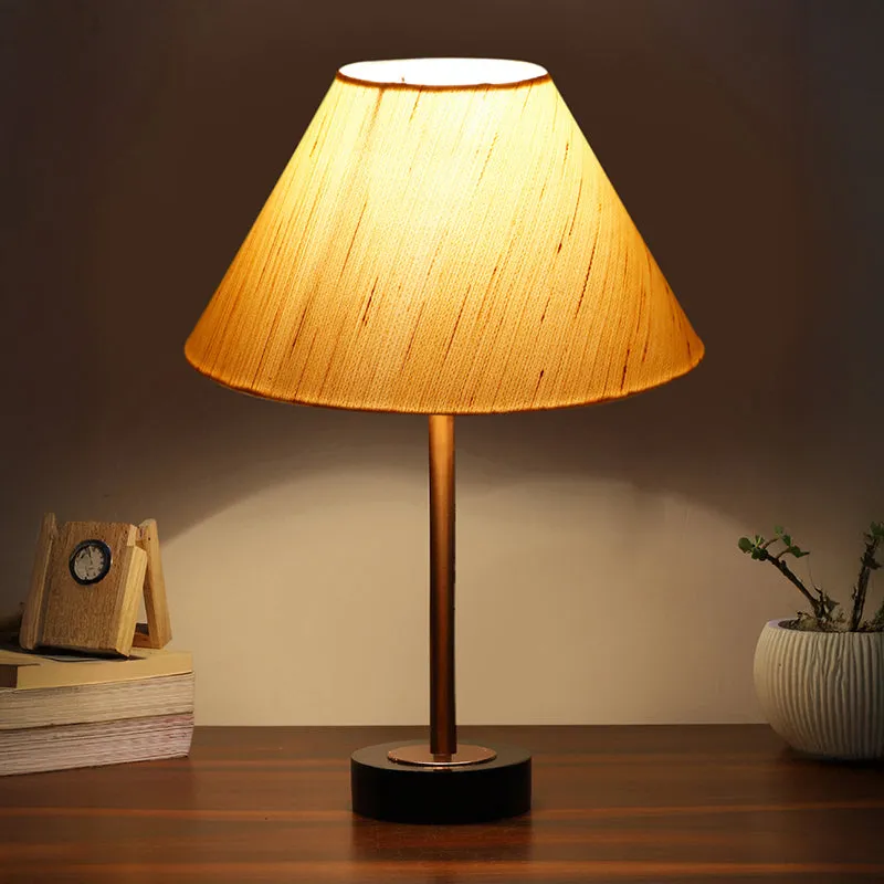 Cotin II Rodin Wooden Table Lamp - OffWhite,Copper,Black media 1