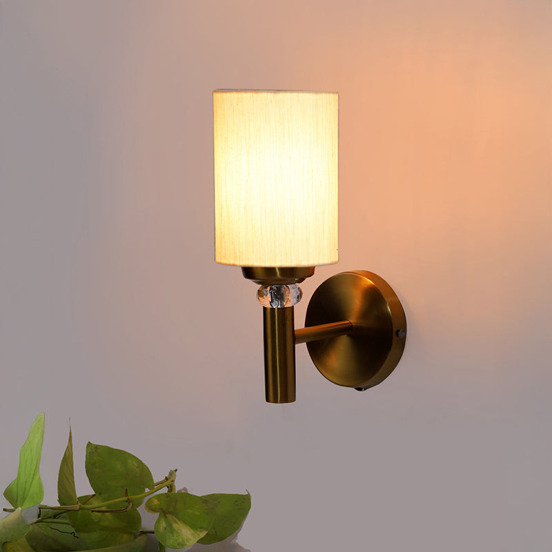 Sienna Steel & Cotton Wall Lamp - Ivory