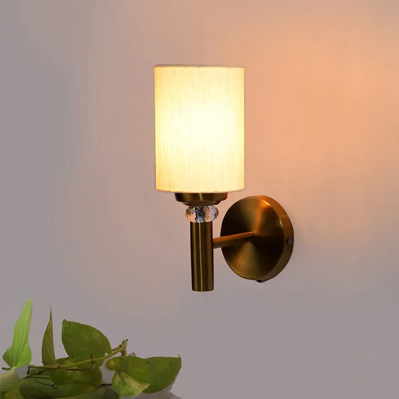 Sienna Steel & Cotton Wall Lamp - Ivory media 1