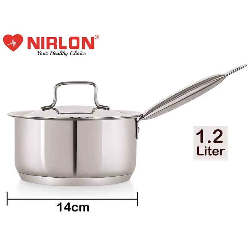 Nirlon Steel Saucepan With Lid - 1200 ML/6 Inches media 7
