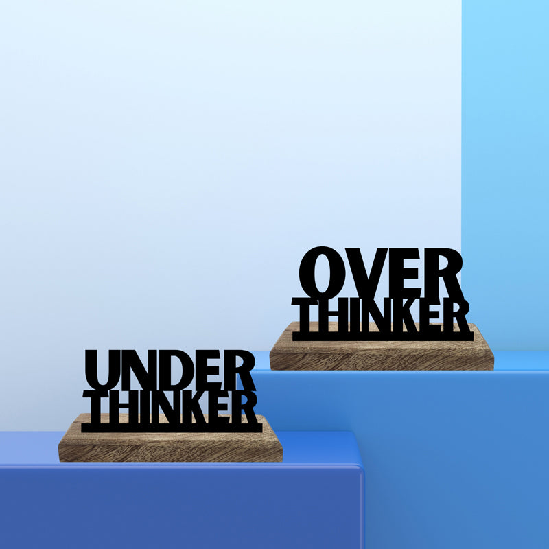Overthinker & Underthinker Typography Showpiece - Set Of Two