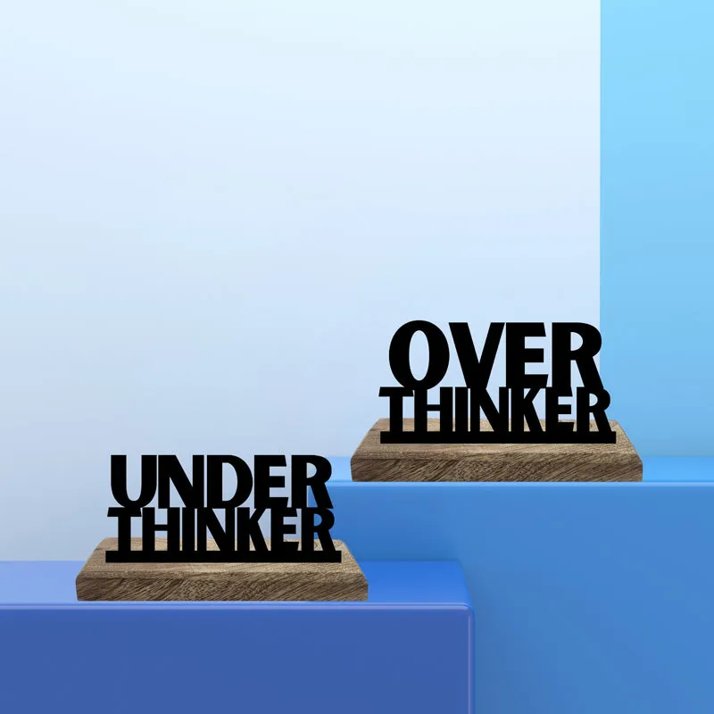 Overthinker & Underthinker Typography Showpiece - Set Of Two media 1