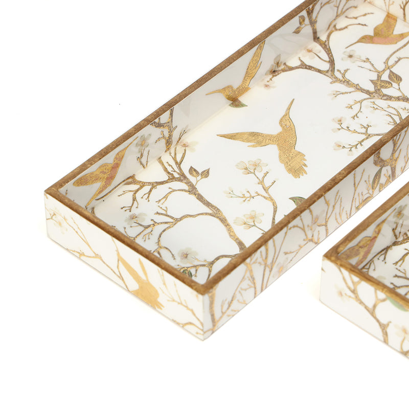 Aviary Luxe Enamel Coated Serving Tray (Rectangle) - Set Of Two media 6