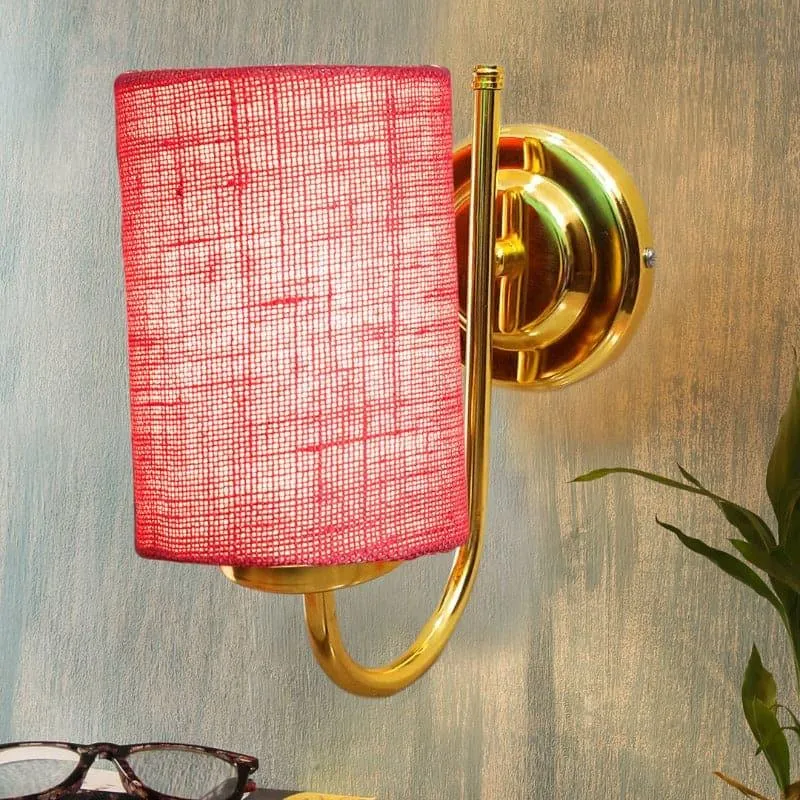 Galora Neva Fabric & Metal Wall Lamp - Pink media 1