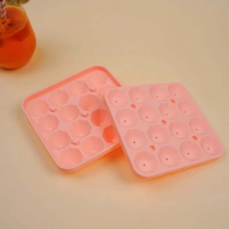 Diamond Silicone 16-Cube Ice Mould - Pink media 5