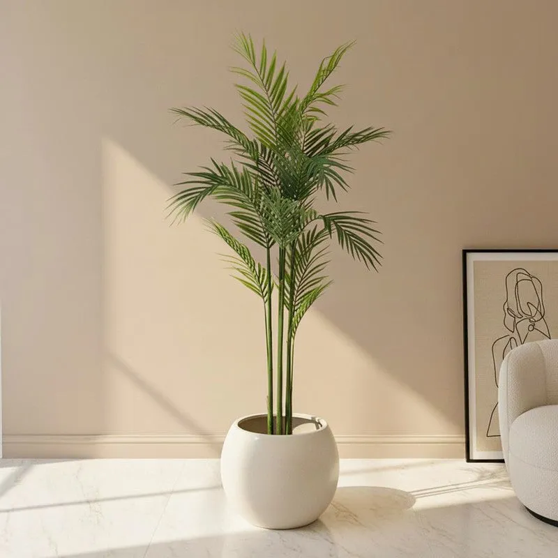 SilkaLeaf Areca Palm Artificial Plant With Black Plastic Pot - 3.9 Feet media 1
