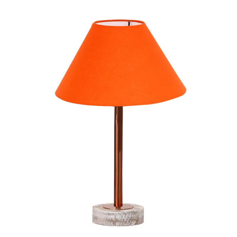 Cotin II Rodin Wooden Table Lamp - Orange,Copper,White media 4