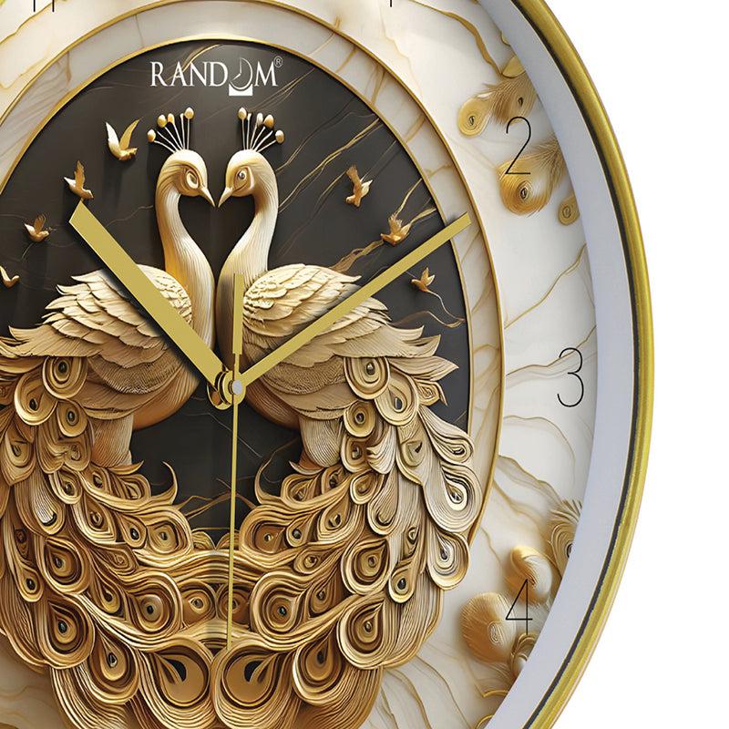 Modern Peacock Sync Analog Wall Clock media 5