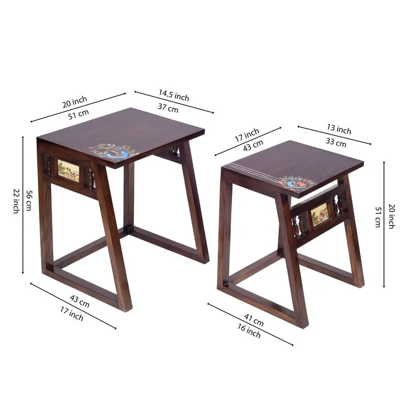 Milo Teak Wood Nesting Stools - Set of Two media 9