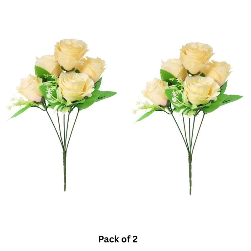 Fiora Artificial Rose (Champagne)  Set of Two media 3