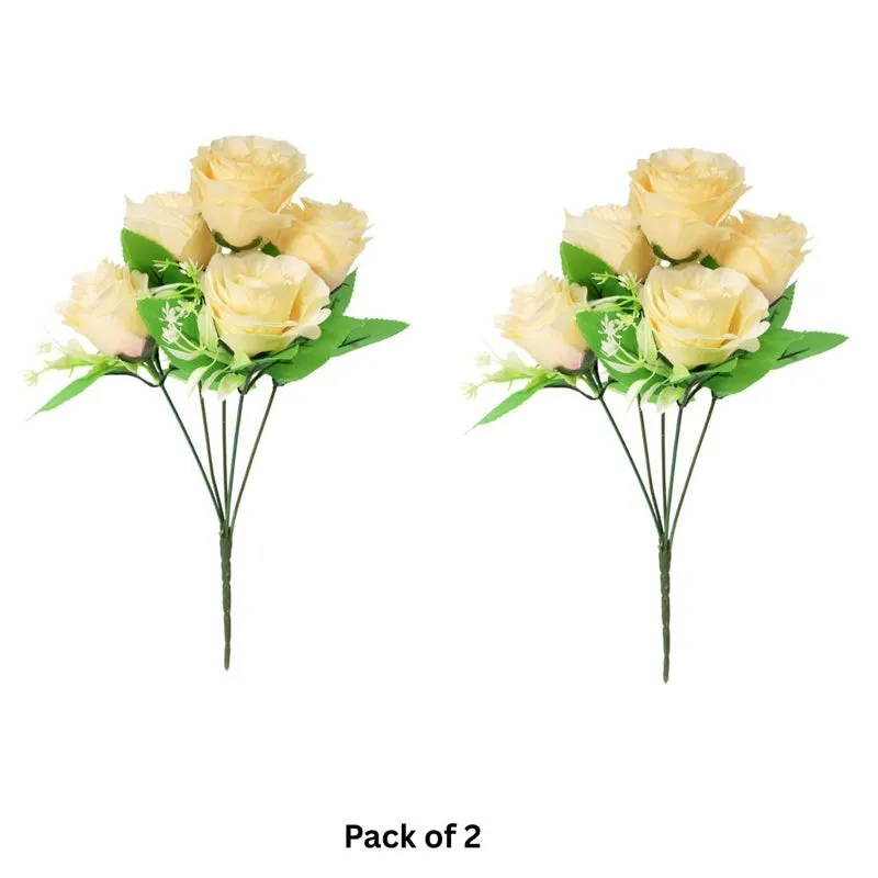 Fiora Artificial Rose (Champagne) Set of Two media 3