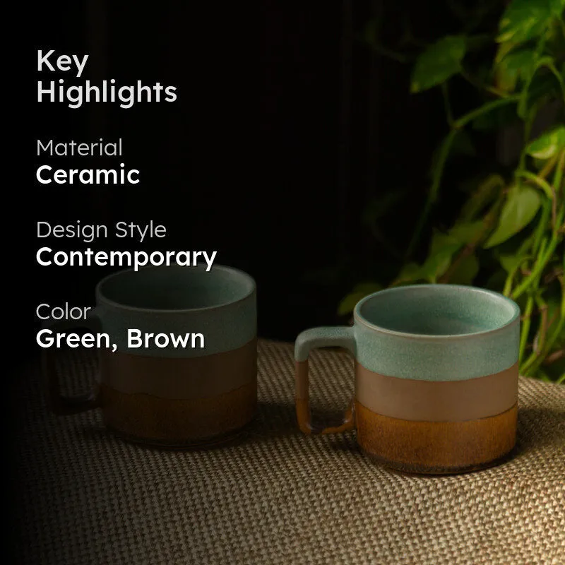 Mint Ceramic Coffee Mug (362 mL Each) - Set of Two media 2