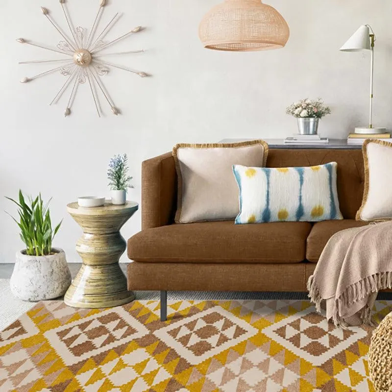 Belladonna Hand Tufted Geometric Wool & Nylon Carpet - Mustard Yellow media 8