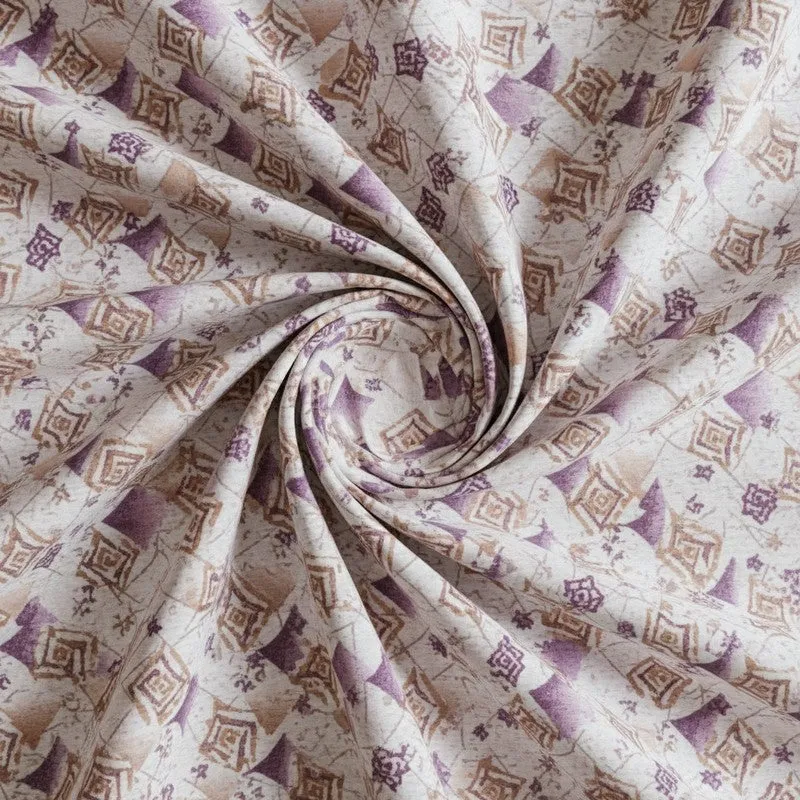 Borva Geometric Cotton Bedsheet (Purple) - 180 TC media 5