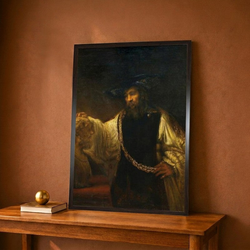 Aristotle With A Bust Of Homer Canvas Wall Painting - 12 x 18 Inches