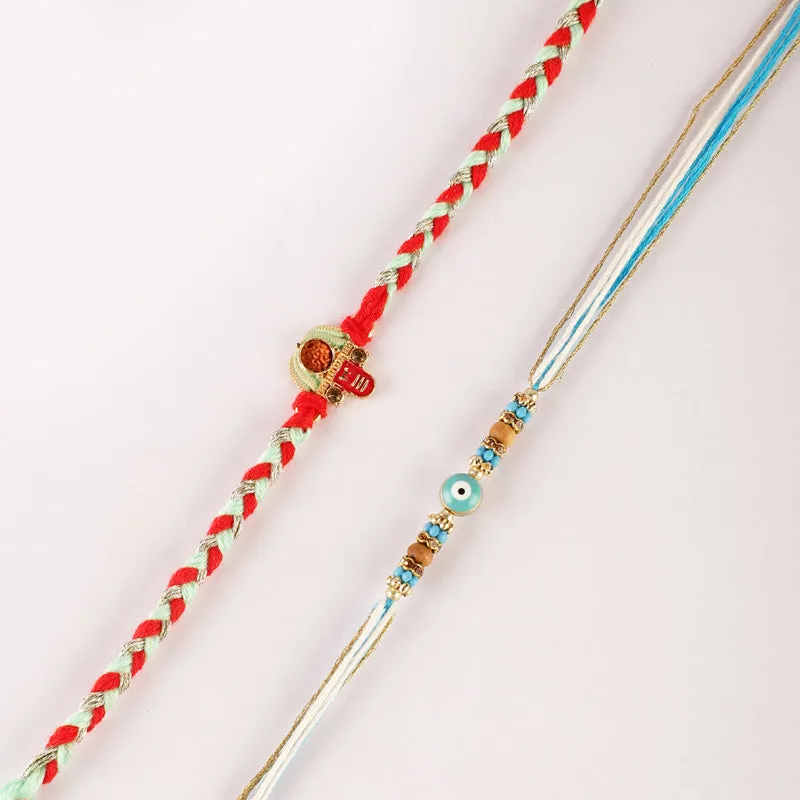 Adva Rudraksha & Evil Eye Rakhi Hamper media 3