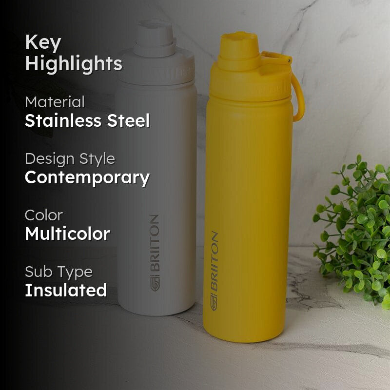 Sip Slay Hot & Cold Thermos Water Bottle (White & Yellow, 750 mL Each) - Set Of Two media 2