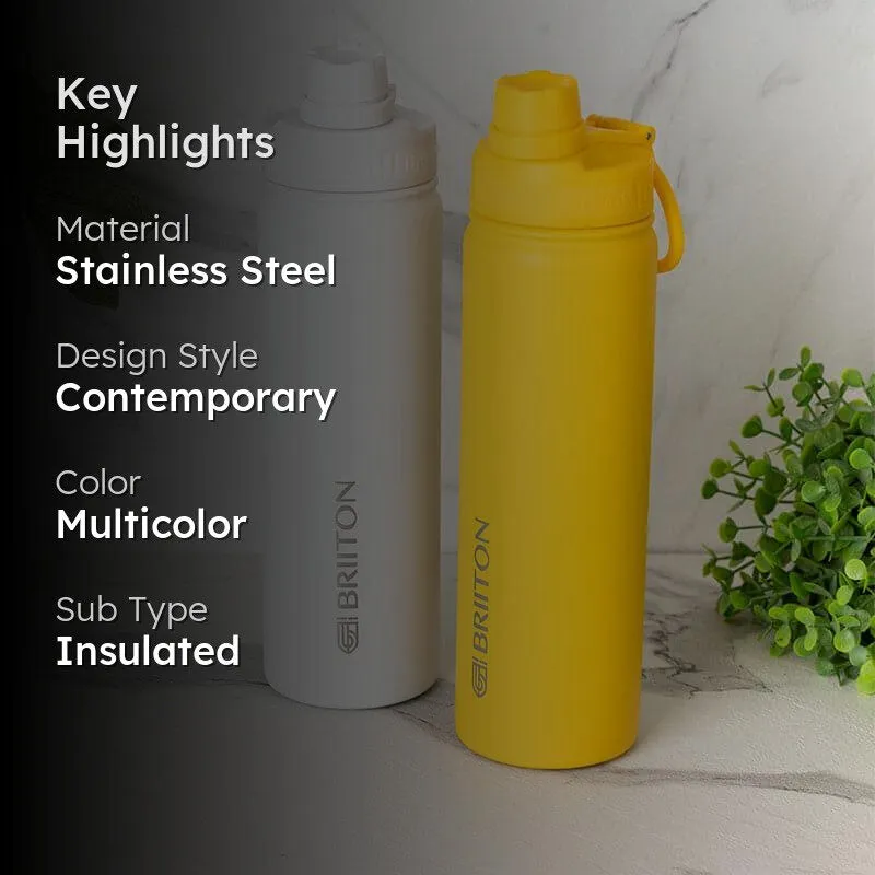 Sip Slay Hot & Cold Thermos Water Bottle (White & Yellow, 750 mL Each) - Set Of Two - 2