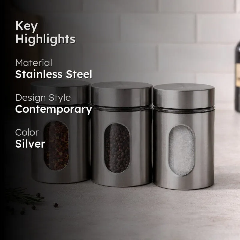 Kitchen Vault Stainless Steel Jar (300 mL Each) - Set Of Three media 2