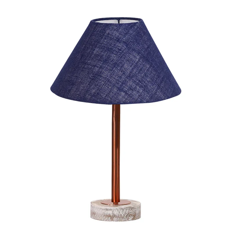 Sienna II Rodin Wooden Table Lamp - Blue,Copper,White media 4