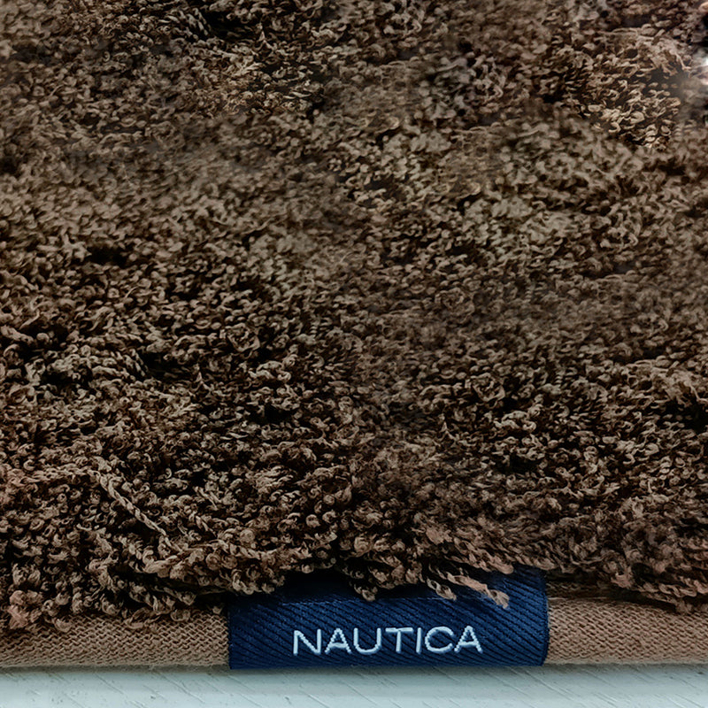 Nautica Cashmere Step Solid Anti-Skid Bath Mat (Tan & Brown) - Set Of Two media 3
