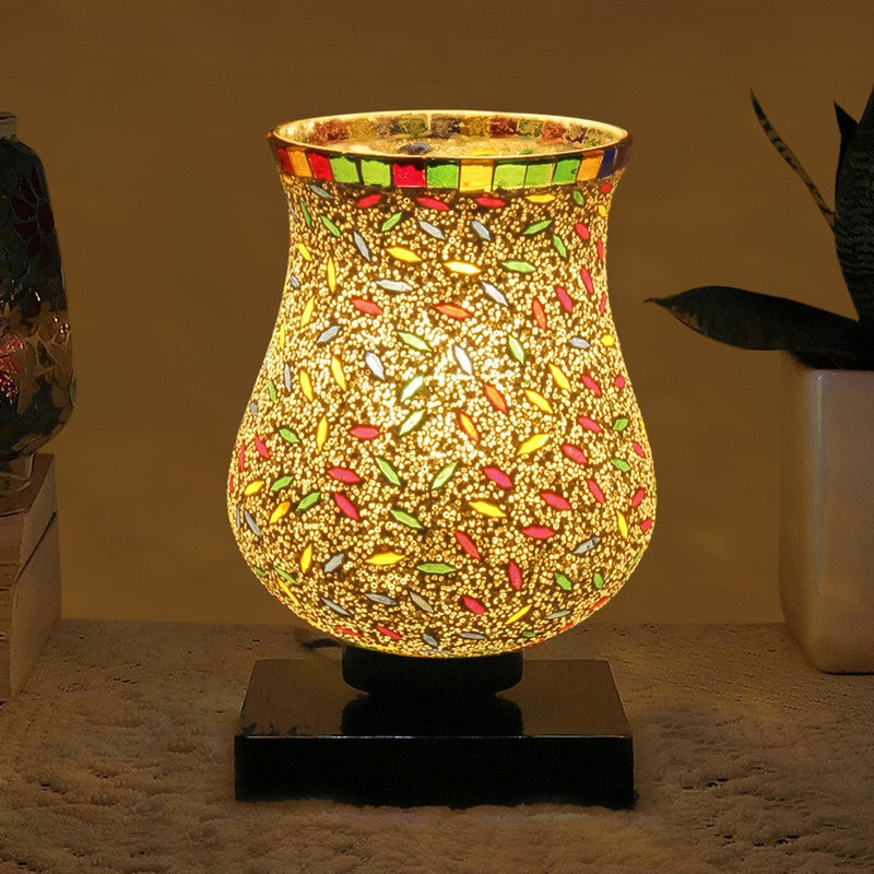 Amberyne Mosaic Glass Table Lamp - Multicolor