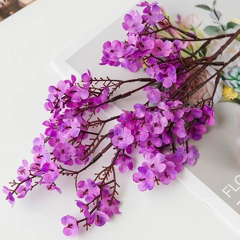 Faux Gypsophila Floral Stick (Purple) - Set Of Four media 3