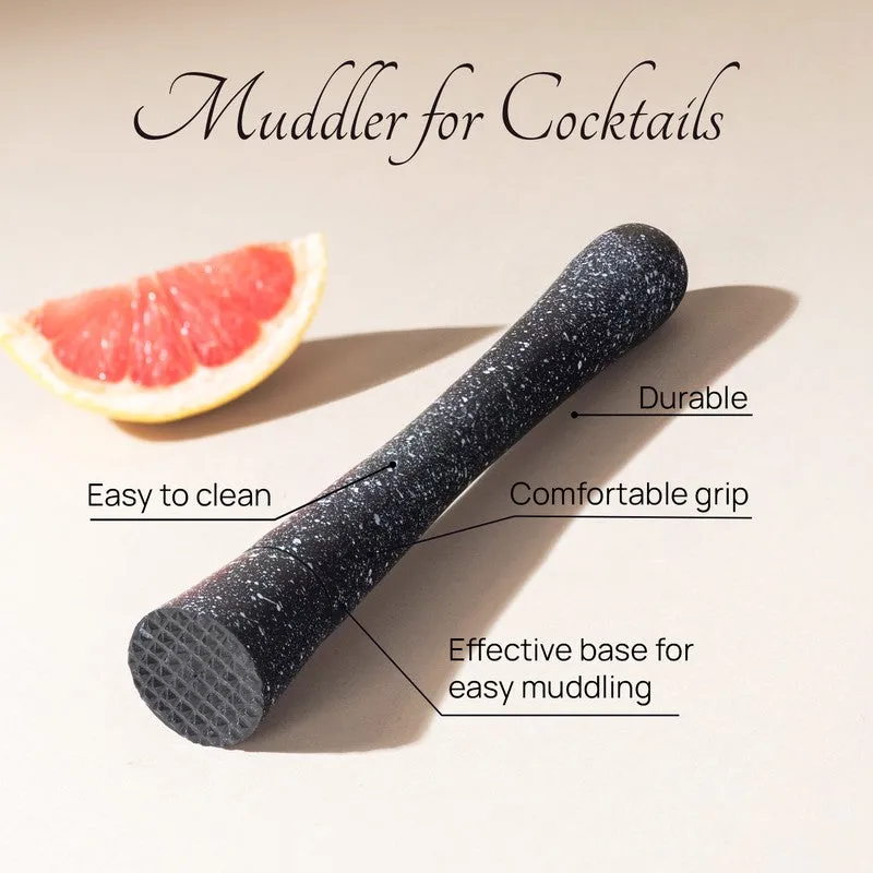 The Sleek Smash Stainless Steel Muddler - Black media 4