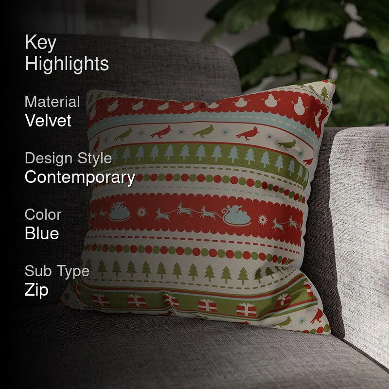 Frosty Noel Cheers Velvet Christmas Cushion Cover media 2