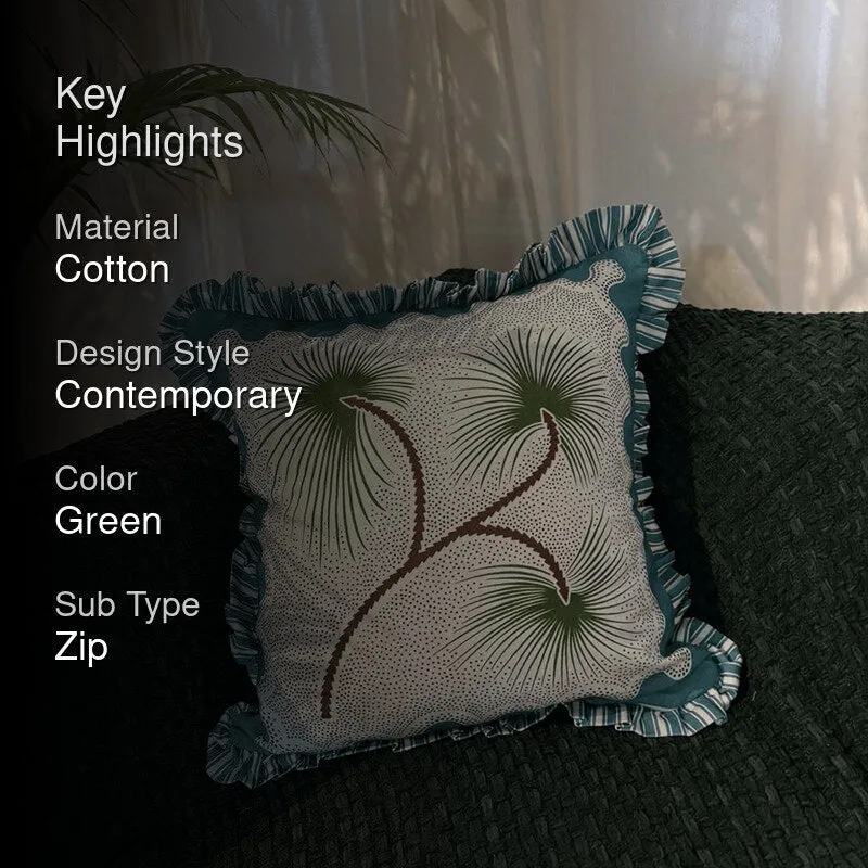 Wisp Of Leaves Cotton Cushion Cover media 2