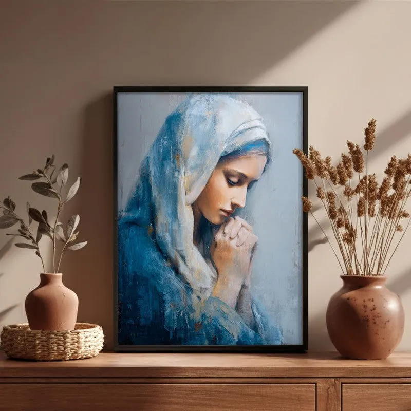 Prayerful Grace Archival Paper Wall Painting With Black Frame media 4