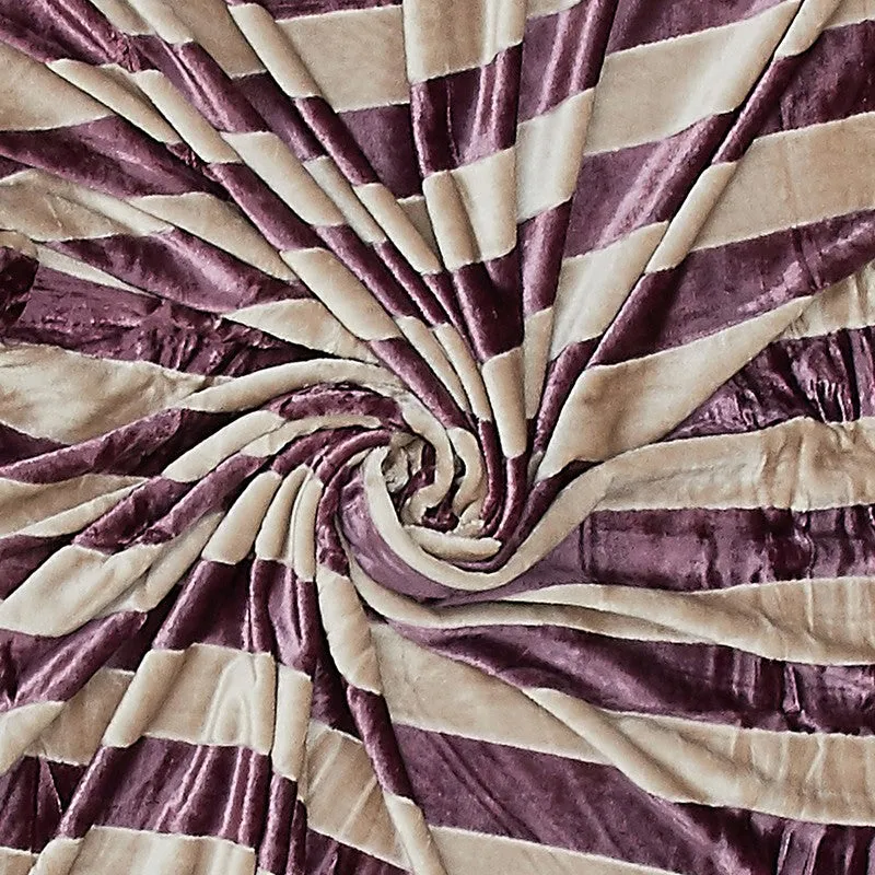 Monte Carlo Strivon Bold Stripes Polyester Blanket (Brown) - 300 GSM media 6