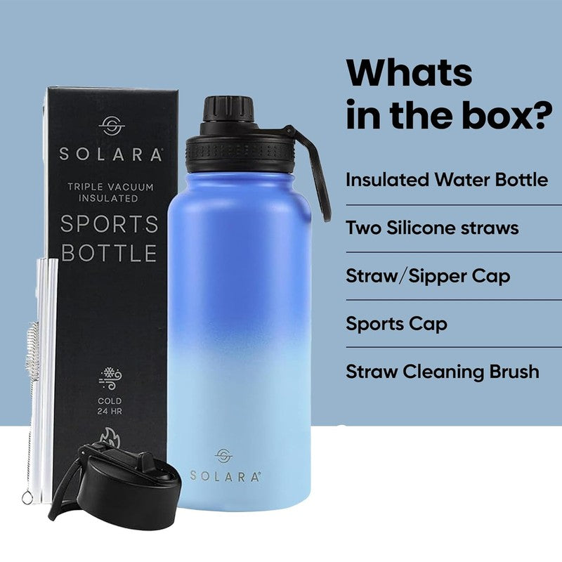 Solara Insulated Stainless Steel Bottle (1000 mL) - Blue media 7