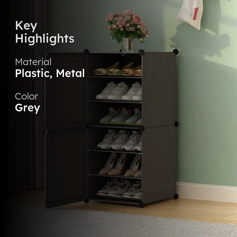 CleanStep Grey Plastic & Metal Shoe Racks media 2