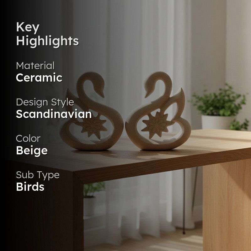 Eternal Love Swan Showpiece Set - Set Of Two media 2